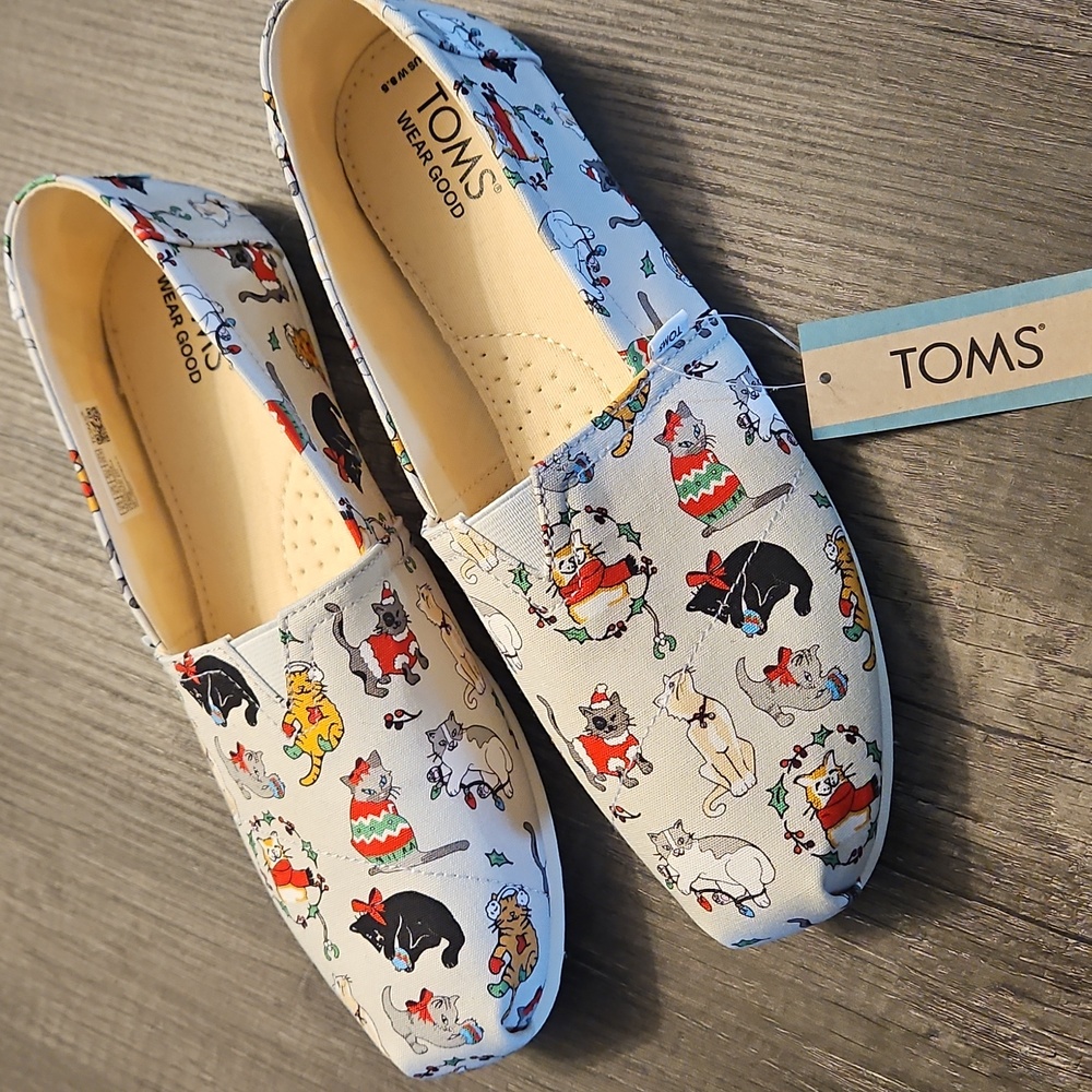 Toms shoes - Holiday Cats - women's 8.5